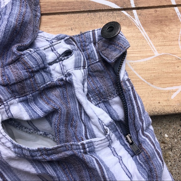 Free People Striped Shortalls (Shorts Overalls) Size 4 - Picture 3 of 10